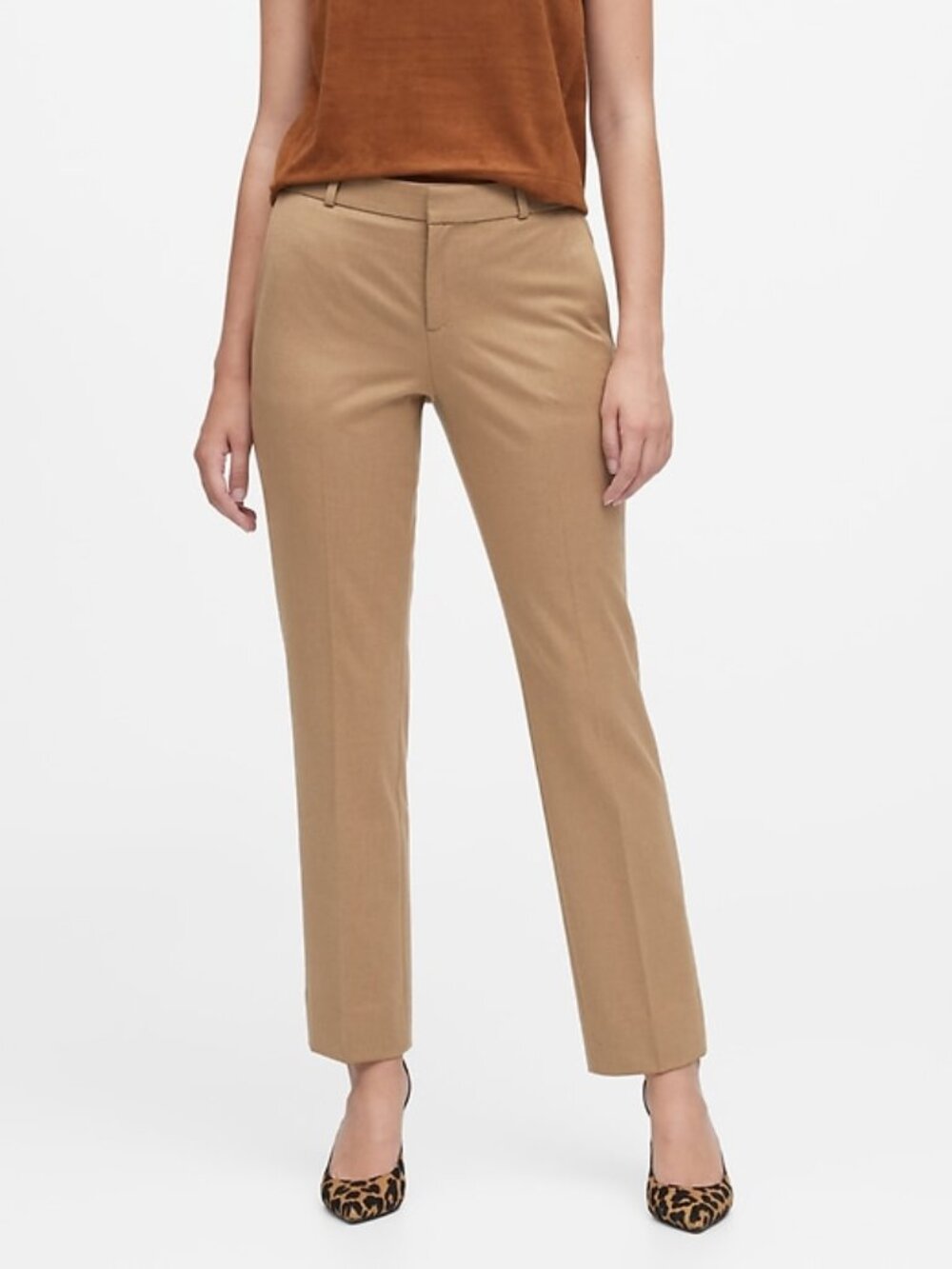 NWT Banana Republic Petite Size 10 10P Camel Structured Flannel Pant Blazer Suit - Picture 8 of 12
